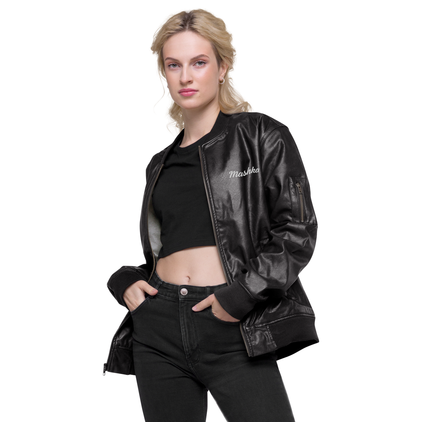 Chaqueta bomber piel vegana mujer mashka