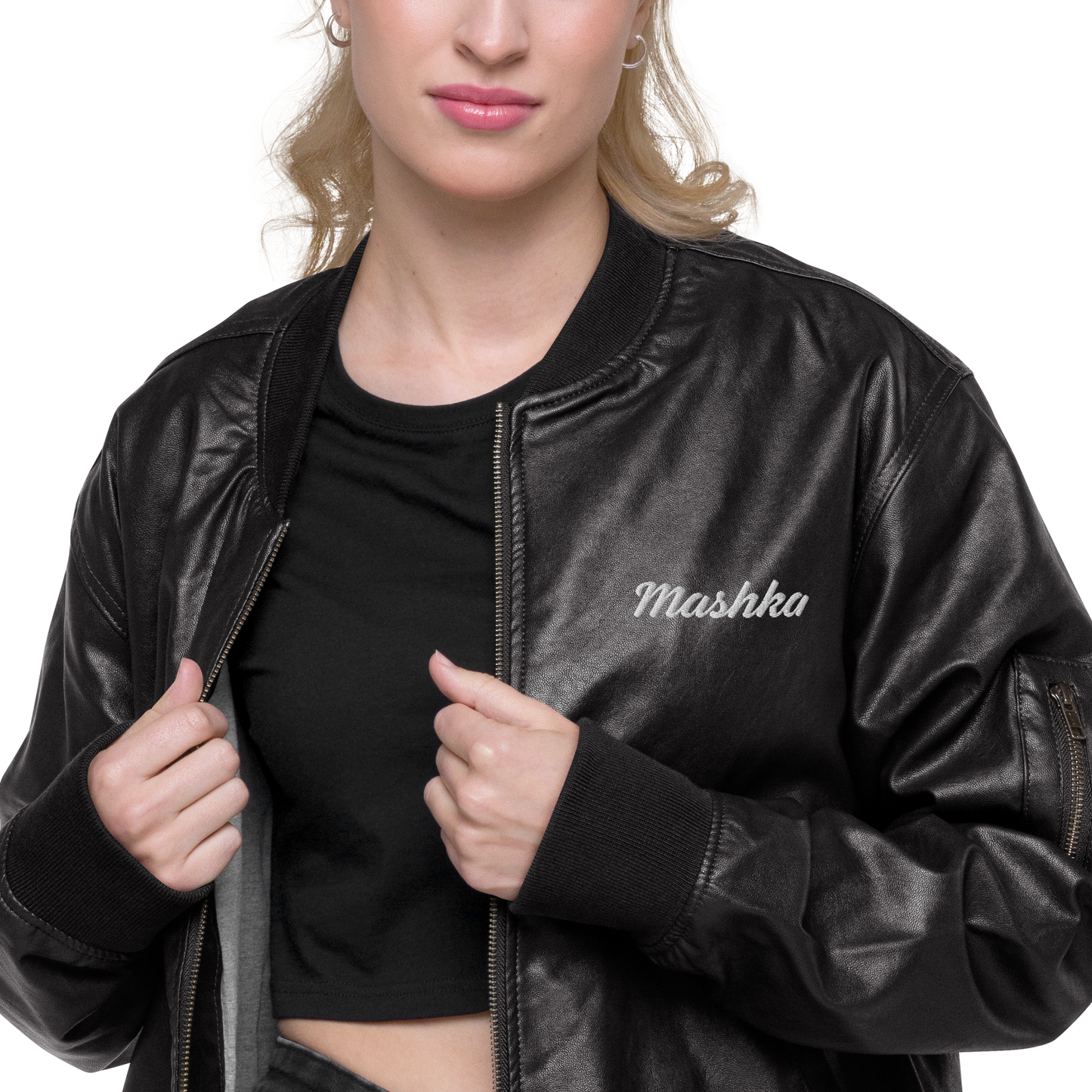 Chaqueta bomber piel vegana mujer mashka